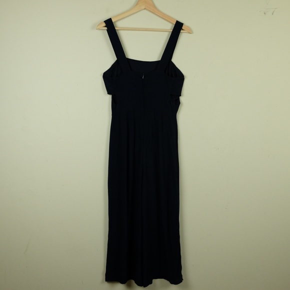 Bershka Navy Cut Out Wide Leg Jumpsuit - Picture 2 of 8